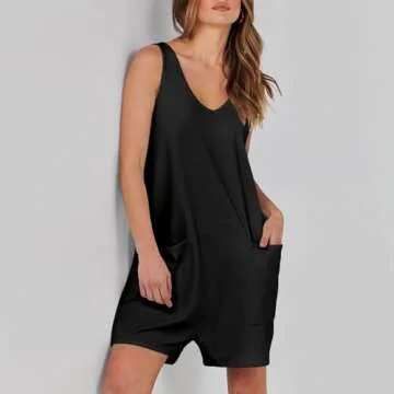 Rompers for Women 2024 Shorts Casual Trendy Beach Loose Fit Sleeveless Romper Jumpers Cruise Summer Outfits Clothes