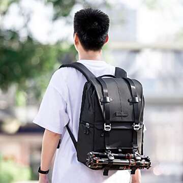 K&F Concept Camera Backpack, Camera Bags for Photographers Large Capacity Camera Case with Raincover...