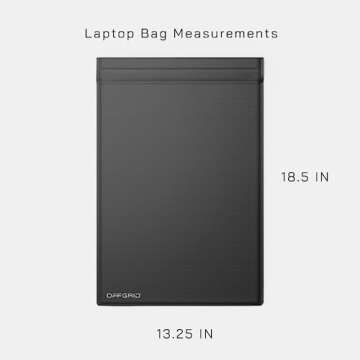 OFFGRID Faraday Bags for Laptops - Premium Signal-Blocking Faraday Bag, Privacy for Mobile Device or Cell Phone and Key Fob with Anti-Hacking Card Protection 5G RF & RFID Shielding (Black)