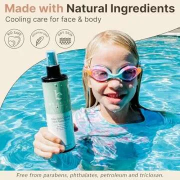 Beauty by Earth After Sun Cooling Aloe Vera Spray - USA Made With Organic Aloe Vera, Fast Absorbing After Sun Care for Sunburn Relief, Skin Cooling Spray, Sunburn Treatment Spray Lotion for Body