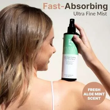 Beauty by Earth After Sun Cooling Aloe Vera Spray - USA Made With Organic Aloe Vera, Fast Absorbing After Sun Care for Sunburn Relief, Skin Cooling Spray, Sunburn Treatment Spray Lotion for Body