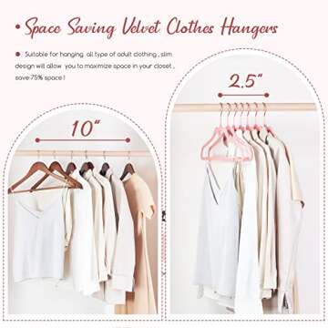 HOUSE DAY Pink Velvet Hangers 60 Pack, Non Slip Flocked Felt Hangers, Sturdy Velvet Clothes Hangers, Cute Heart Hangers, Heavy Duty Coat Hangers, Ultra Slim Pink Hangers for Closet Space Saving