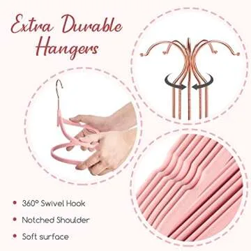 HOUSE DAY Pink Velvet Hangers 60 Pack, Non Slip Flocked Felt Hangers, Sturdy Velvet Clothes Hangers, Cute Heart Hangers, Heavy Duty Coat Hangers, Ultra Slim Pink Hangers for Closet Space Saving