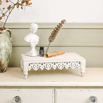 NIKKY HOME Rustic Wooden Decorative Tray Centerpiece