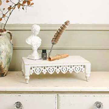 NIKKY HOME Rustic Wooden Decorative Tray Centerpiece