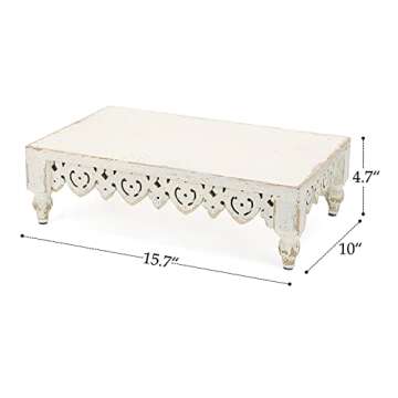 NIKKY HOME Rustic Wooden Decorative Tray Centerpiece