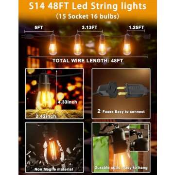 Illuminate Your Outdoor Space with Tenmiro String Lights