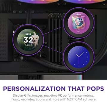 NZXT Kraken Elite RGB 360 - RL-KR36E-B1 - 360mm AIO CPU Liquid Cooler - Customizable 2.36" LCD Displ...