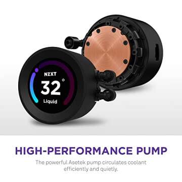 NZXT Kraken Elite RGB 360 - RL-KR36E-B1 - 360mm AIO CPU Liquid Cooler - Customizable 2.36" LCD Display for GIFS, Images, Performance Metrics - High-Performance Pump - 3 x F120 RGB Core Fans - Black