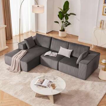 Stylish 108” Modular Sectional Sofa for Modern Living