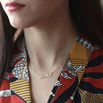 Hidepoo Natalie Necklace - 18K Gold Plated Name Necklace Natalie for Women Jewelry