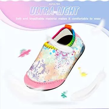 Apolter Baby Boys and Girls Swim Water Shoes Barefoot Aqua Socks Non-Slip for Beach Pool Toddler Kids