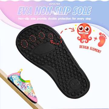 Apolter Baby Boys and Girls Swim Water Shoes Barefoot Aqua Socks Non-Slip for Beach Pool Toddler Kids