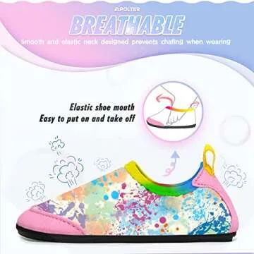 Apolter Baby Boys and Girls Swim Water Shoes Barefoot Aqua Socks Non-Slip for Beach Pool Toddler Kids