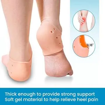 Sumiwish Heel Cups for Heel Pain, 6 PCS Thick Heel Support for Plantar Fasciitis, Silicone Heel Protector Pads, Heel Cushion for Bone Spur and Heel Spur Pain Relief, Cracked Heels