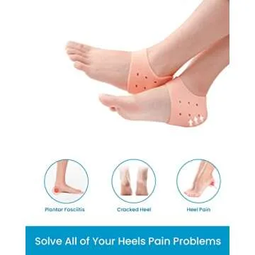 Sumiwish Heel Cups for Heel Pain, 6 PCS Thick Heel Support for Plantar Fasciitis, Silicone Heel Protector Pads, Heel Cushion for Bone Spur and Heel Spur Pain Relief, Cracked Heels