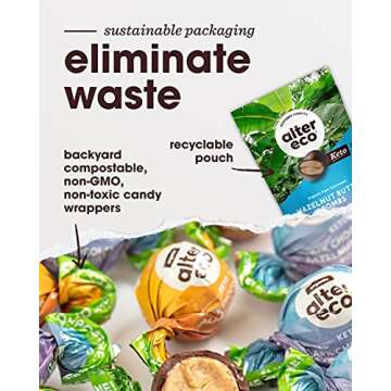 Alter Eco Hazelnut Butter Bombs - Organic Dark Chocolate - Healthy Snacks for Adults - 9 Individually Wrapped Treats- Gluten-Free - NO Preservatives, Low-Carb & Low Sugar - Keto Friendly