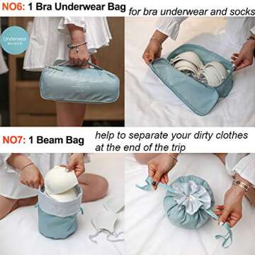 Travel Packing Cubes 8 Pcs Set, Luggage Packing Organizers with Shoe Bag and Toiletry Bag