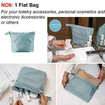 Travel Packing Cubes 8 Pcs Set, Luggage Packing Organizers with Shoe Bag and Toiletry Bag