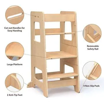 Adjustable Kids Step Stool for Safe Kitchen Learning