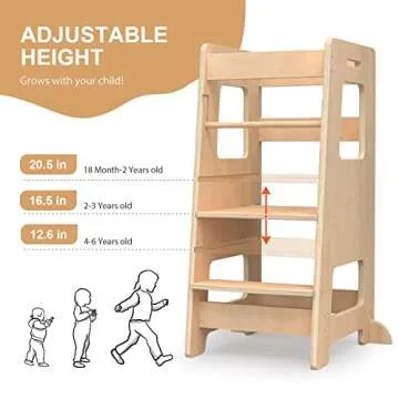 Adjustable Kids Step Stool for Safe Kitchen Learning