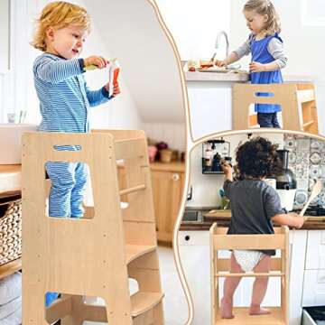Adjustable Kids Step Stool for Safe Kitchen Learning