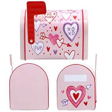 JOYIN 3 Packs Valentine Tin Mailbox for Party Favors, Classroom Prize Supplies, Greeting Cards, Exchange Gifts