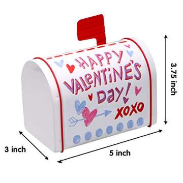 JOYIN 3 Packs Valentine Tin Mailbox for Party Favors, Classroom Prize Supplies, Greeting Cards, Exchange Gifts