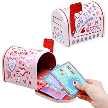 JOYIN 3 Packs Valentine Tin Mailbox for Party Favors, Classroom Prize Supplies, Greeting Cards, Exchange Gifts