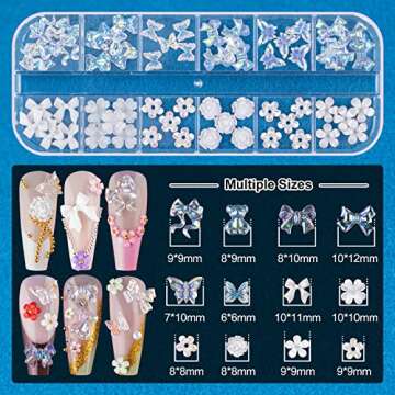 Nail Art Rhinestone Glue Gel with 3D Charms & Tools Set