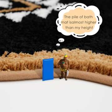 Mocsicka Boho Bathroom Rug 20'' X 32'' Non-Slip Washable Western Bath Mat Absorbent Soft Small Bath Mat Black Aztec Rug for Bathroom Farmhouse Rug for Bedroom Entryway Kitchen, MY0354