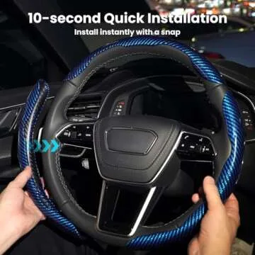 Hiseanllo Carbon Fiber Steering Wheel Cover Set for All Cars