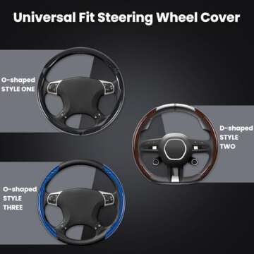 Hiseanllo Carbon Fiber Steering Wheel Cover Set for All Cars