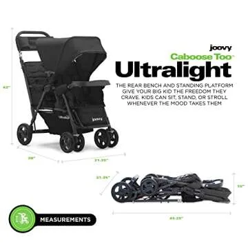 Joovy Caboose Too Ultralight Double Stroller with Adapter