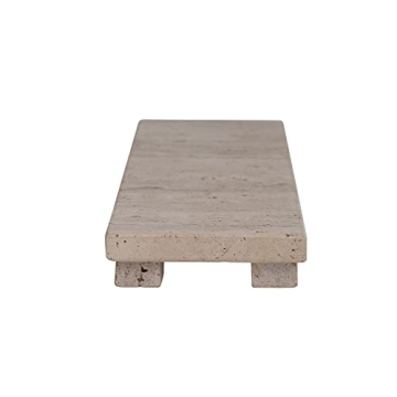 Creative Co-Op Travertine Footed Charcuterie Board Beige