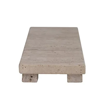 Creative Co-Op Travertine Footed Charcuterie Board Beige