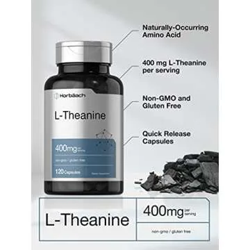 Horbäach L-Theanine | 400mg | 120 Capsules | Non-GMO & Gluten Free