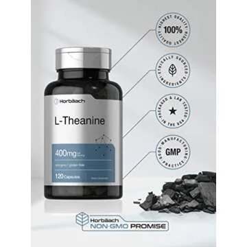 Horbäach L-Theanine | 400mg | 120 Capsules | Non-GMO & Gluten Free
