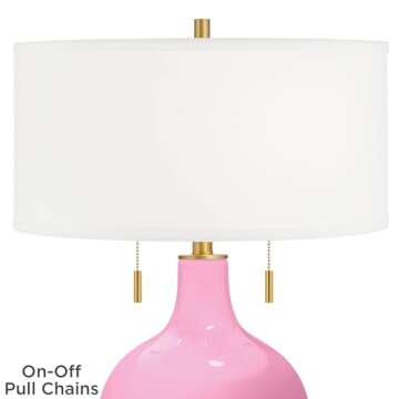 Color + Plus Toby Brass 28" High Candy Pink Table Lamp