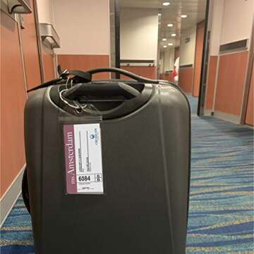 Holland America Cruise Luggage Tag Holder by Cruise On [4 Pack] - Fits All Holland America Ships & Tags - Cruise Essentials 2024 & 2025 - Waterproof & Clear Luggage Tags