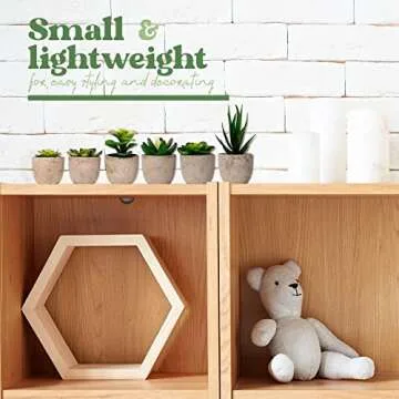 Fake Plant For Desk Decor, Faux Plants Indoor, Succulents Plants Artificial, Small Fake Plants For Office, Fake Succulent Plants, Fake Cactus Plant in Pots 2.3" - 6 Pc Set Mini Fake Succulents