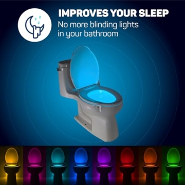 ToiLight The Original Toilet Bowl Night Light. Fun & Useful Bathroom Motion Sensor Tech Gadget. Funny Novelty Birthday Gift Idea. Stocking Stuffer for Him Her Guys Men Mom Brother