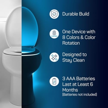 ToiLight The Original Toilet Bowl Night Light. Fun & Useful Bathroom Motion Sensor Tech Gadget. Funny Novelty Birthday Gift Idea. Stocking Stuffer for Him Her Guys Men Mom Brother