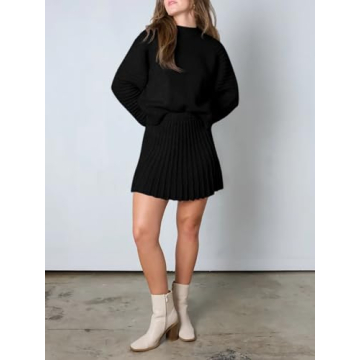 Stylish Zwurew Women's 2 Piece Sweater and Mini Skirt Set