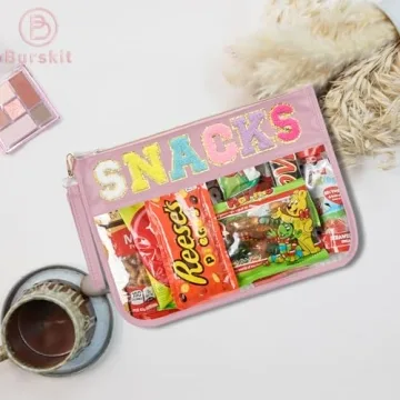 Burskit Clear Zipper Pouch for Snacks and Cosmetics
