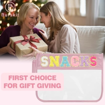 Burskit Clear Zipper Pouch for Snacks and Cosmetics