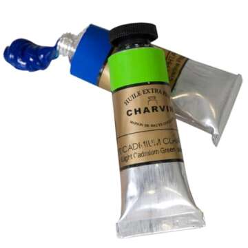 Charvin Extra Fine Professional Cobalt Blue Light Hue Artist Oil Paint 20 ml - Triple-Milled for Smoothness, Rich Texture, Poppy Oil-Based, Light-Fast, Handmade Oil Color Paints for Professionals