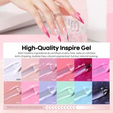 modelones Gel Nail Polish 12PCS Pink White Purple Green Blue Gel Nail Polish Set 2021 Sweet Macaron Nail Gel Set Soak Off Glitter Nail Gel Polish Starter Kit Nail Art with Beauty Gifts Set