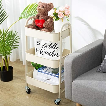 AGTEK Makeup Cart - Stylish 3 Tier Mobile Organizer