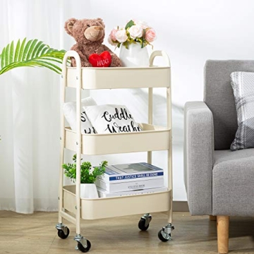 AGTEK Makeup Cart - Stylish 3 Tier Mobile Organizer
